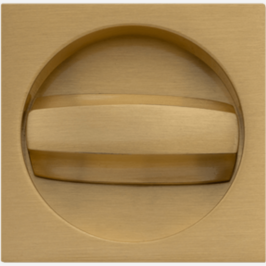 Ручка-квадрат для раздвижной двери с заверткой матовое золото