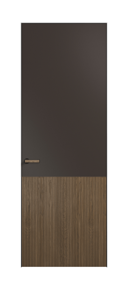 Межкомнатная дверь Velvet 8204 Дуб джутовый матовый - Матовый антрацит. Цена 830400  | Volhovec