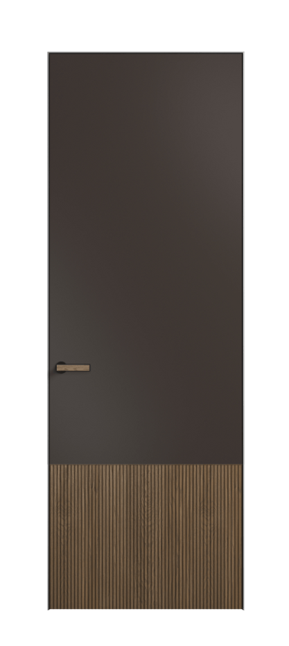 Межкомнатная дверь Velvet 8202 Дуб джутовый матовый - Матовый антрацит. Цена 830400  | Volhovec