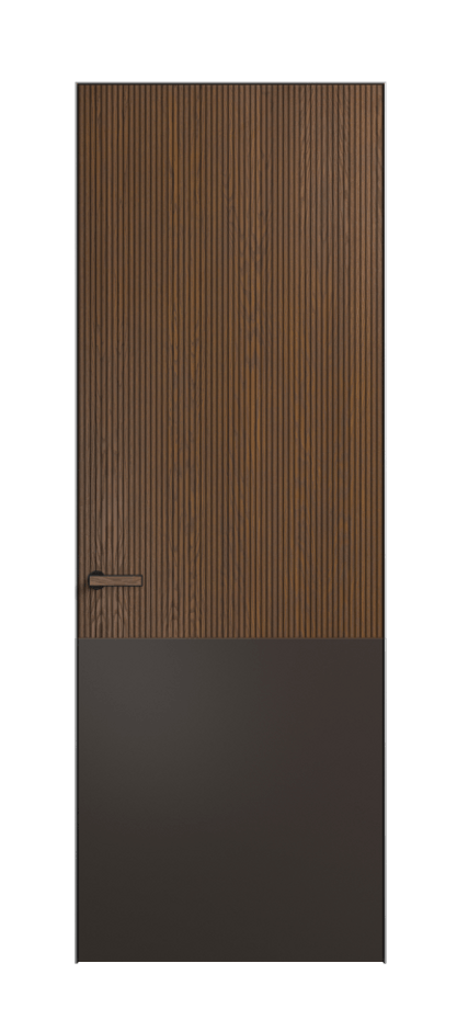 Межкомнатная дверь Velvet 8205 Дуб каштановый матовый - Матовый антрацит. Цена 830400  | Volhovec