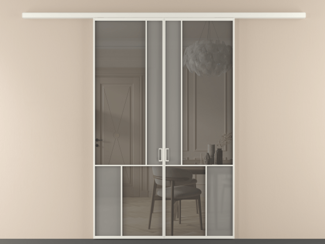 Перегородка Mosaic вдоль стены двустворчатая #VENDORCODE# #FURNISH# #GLASS# Цена #PRICE# #CURRENCY# | Volhovec