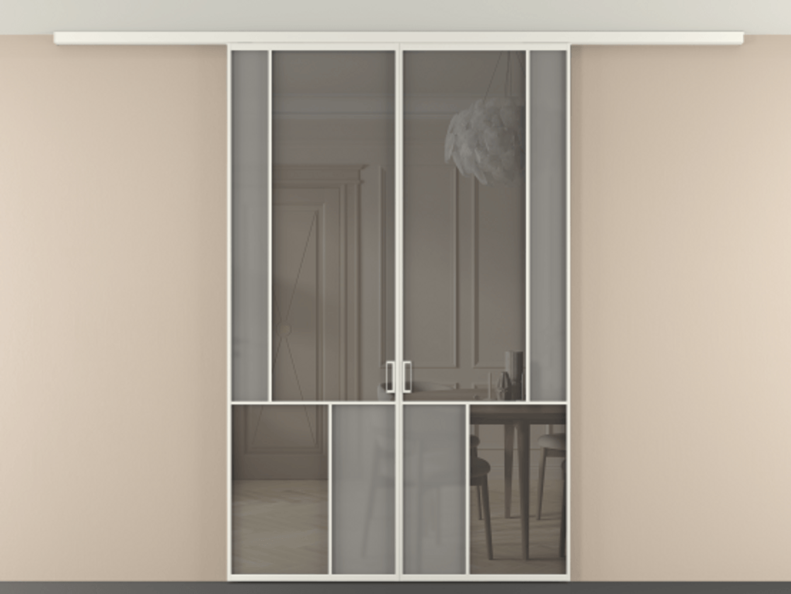 Перегородка Mosaic вдоль стены на потолок двустворчатая #VENDORCODE# #FURNISH# #GLASS# Цена #PRICE# #CURRENCY# | Volhovec