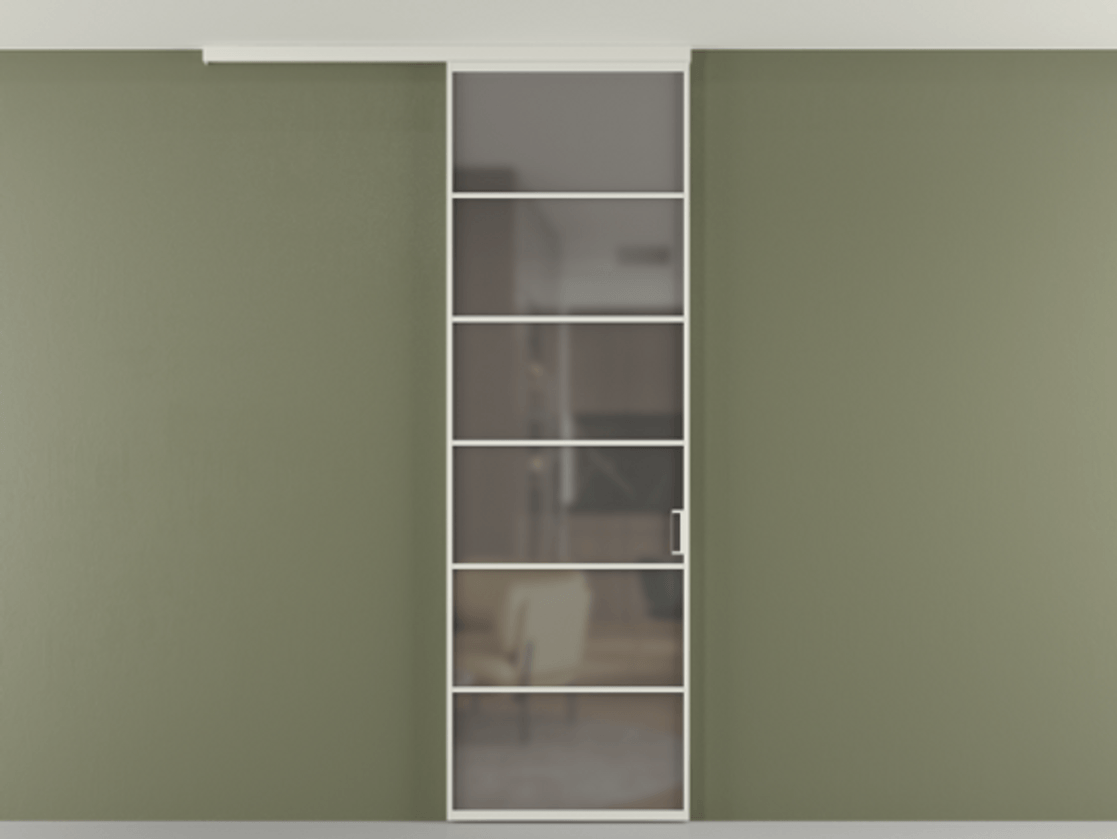 Перегородка Formato вдоль стены на потолок одностворчатая #VENDORCODE# #FURNISH# #GLASS# Цена #PRICE# #CURRENCY# | Volhovec