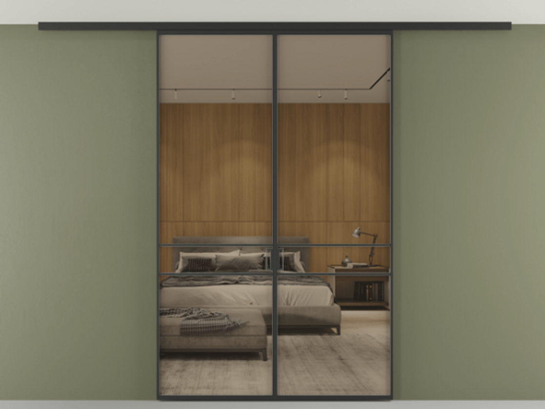 Перегородка Formato вдоль стены на потолок двустворчатая #VENDORCODE# #FURNISH# #GLASS# Цена #PRICE# #CURRENCY# | Volhovec