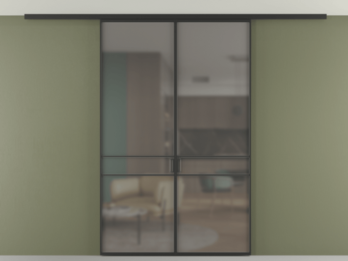 Перегородка Formato вдоль стены на потолок двустворчатая #VENDORCODE# #FURNISH# #GLASS# Цена #PRICE# #CURRENCY# | Volhovec