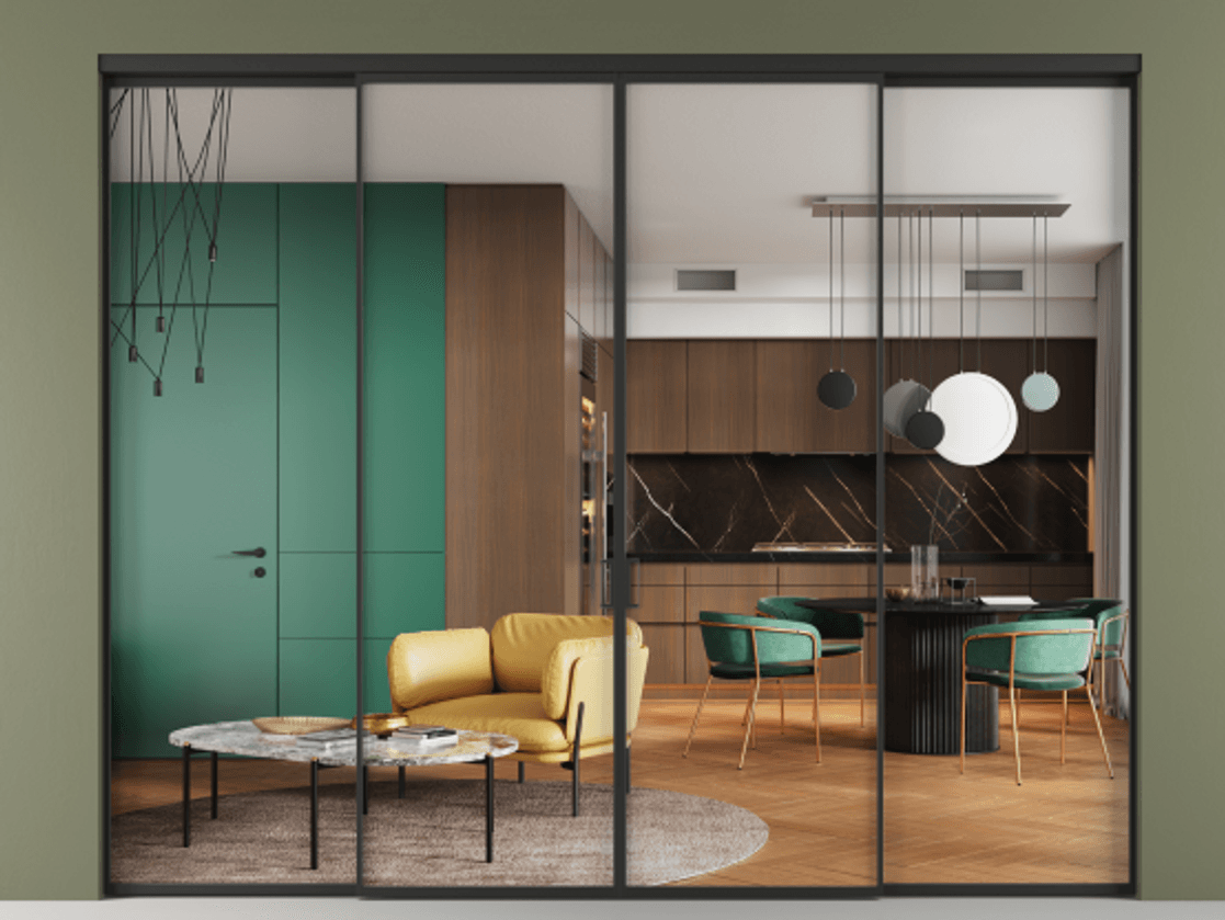Перегородка Formato внутри проёма четырёхстворчатая #VENDORCODE# #FURNISH# #GLASS# Цена #PRICE# #CURRENCY#  | Volhovec
