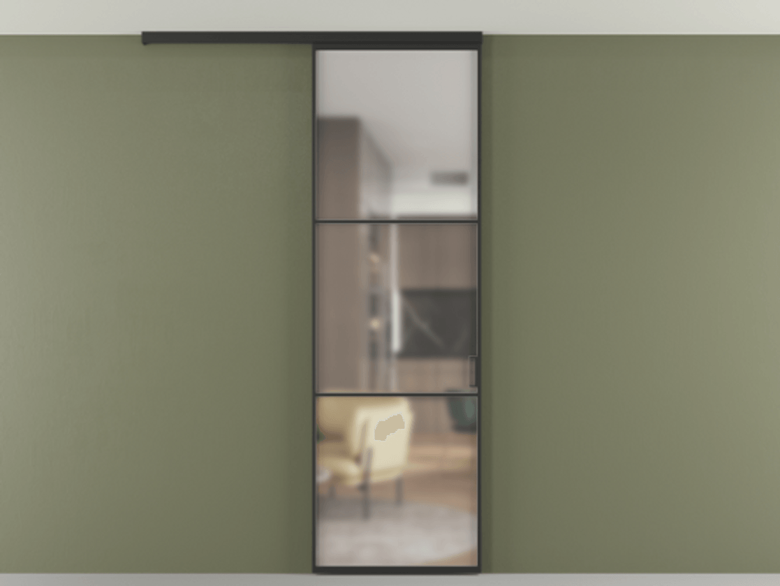 Перегородка Formato вдоль стены на потолок одностворчатая #VENDORCODE# #FURNISH# #GLASS# Цена #PRICE# #CURRENCY# | Volhovec