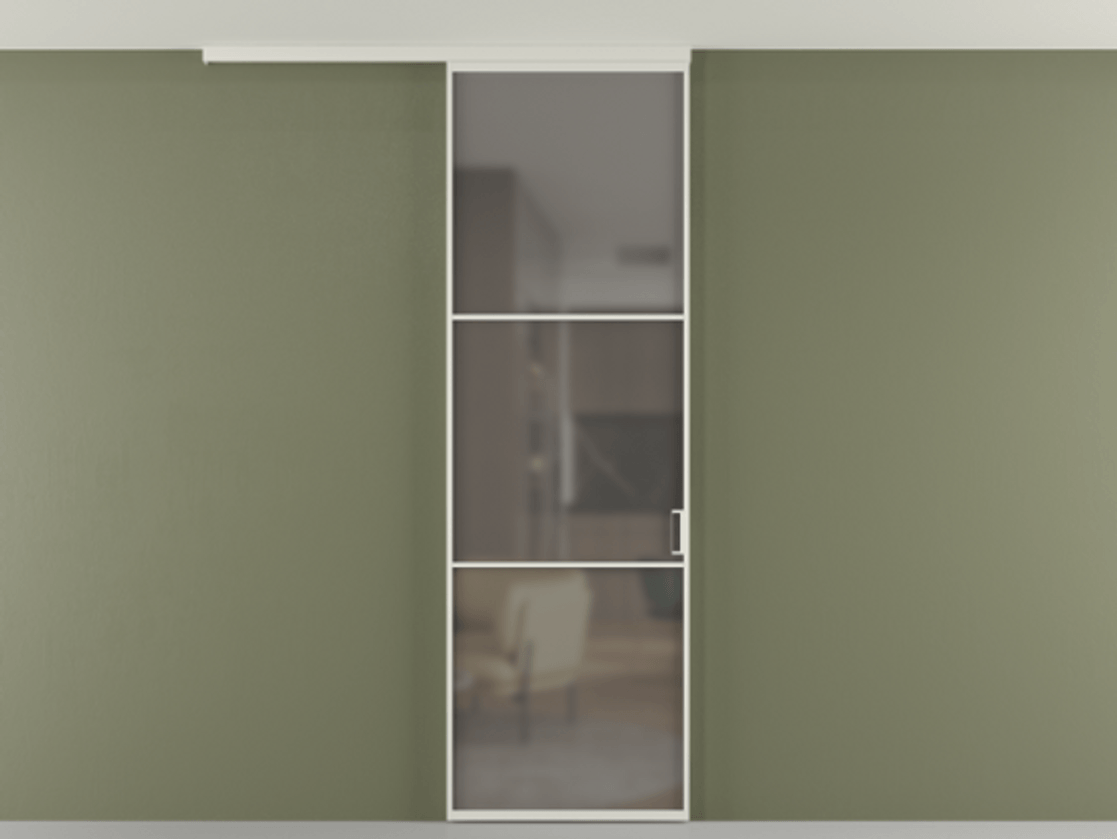 Перегородка Formato вдоль стены на потолок одностворчатая #VENDORCODE# #FURNISH# #GLASS# Цена #PRICE# #CURRENCY# | Volhovec