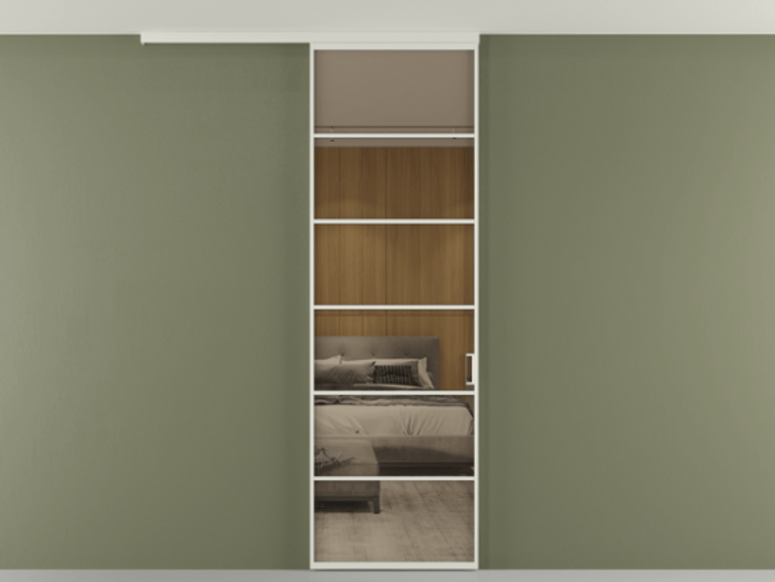 Перегородка Formato вдоль стены на потолок одностворчатая #VENDORCODE# #FURNISH# #GLASS# Цена #PRICE# #CURRENCY# | Volhovec
