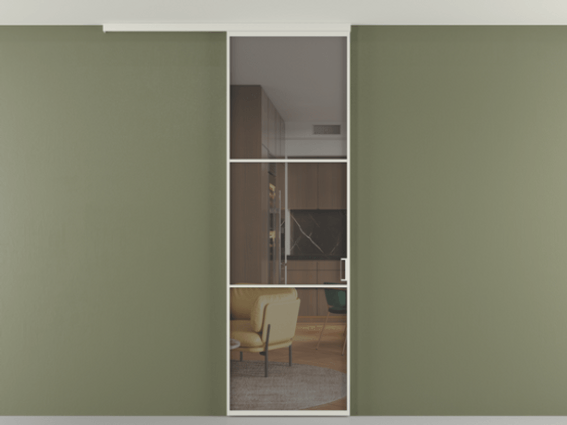 Перегородка Formato вдоль стены на потолок одностворчатая #VENDORCODE# #FURNISH# #GLASS# Цена #PRICE#  | Volhovec