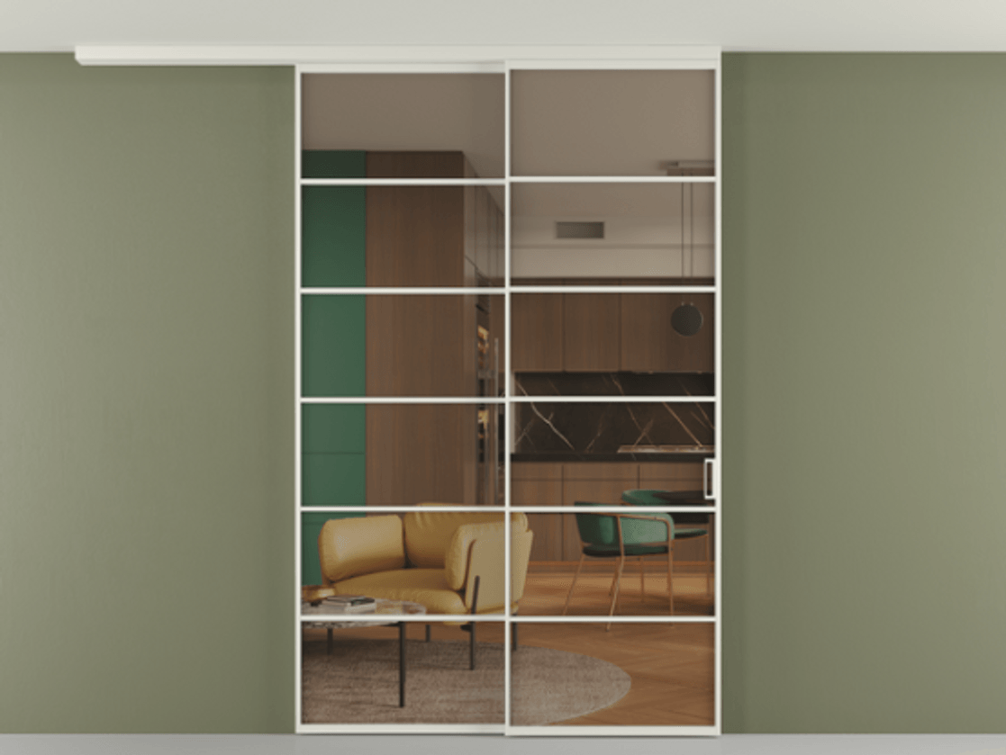 Перегородка Formato вдоль стены на потолок телескопик синхро 2 #VENDORCODE# #FURNISH# #GLASS# Цена #PRICE# #CURRENCY# | Volhovec