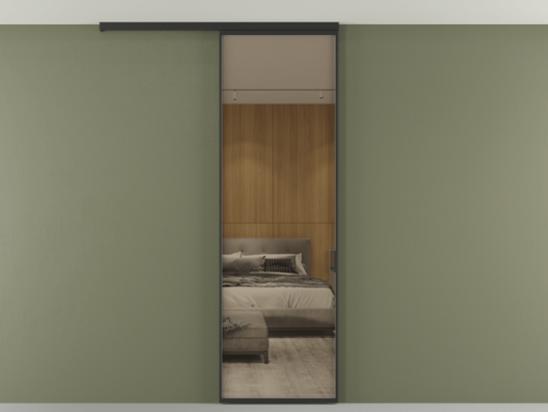 Перегородка Formato вдоль стены на потолок одностворчатая #VENDORCODE# #FURNISH# #GLASS# Цена #PRICE# #CURRENCY# | Volhovec
