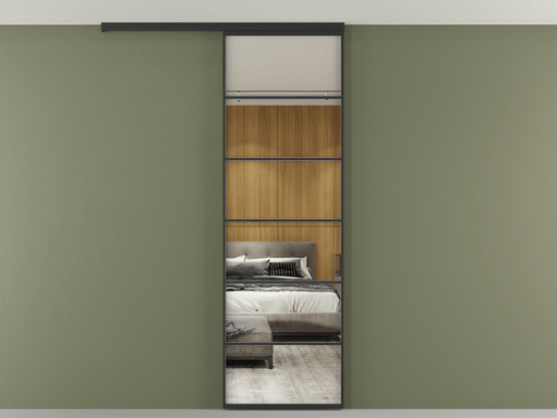 Перегородка Formato вдоль стены на потолок одностворчатая #VENDORCODE# #FURNISH# #GLASS# Цена #PRICE# #CURRENCY# | Volhovec