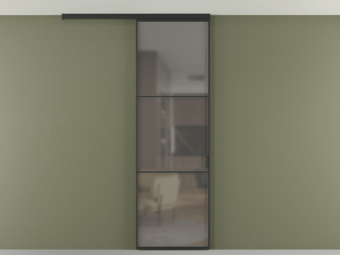 Перегородка Formato вдоль стены на потолок одностворчатая #VENDORCODE# #FURNISH# #GLASS# Цена #PRICE# #CURRENCY# | Volhovec