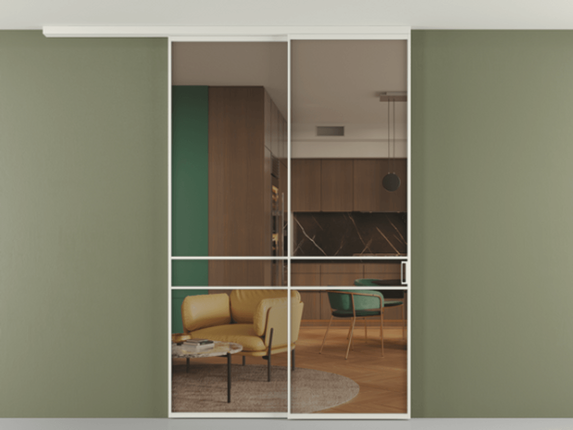 Перегородка Formato вдоль стены на потолок телескопик синхро 2 #VENDORCODE# #FURNISH# #GLASS# Цена #PRICE# #CURRENCY# | Volhovec