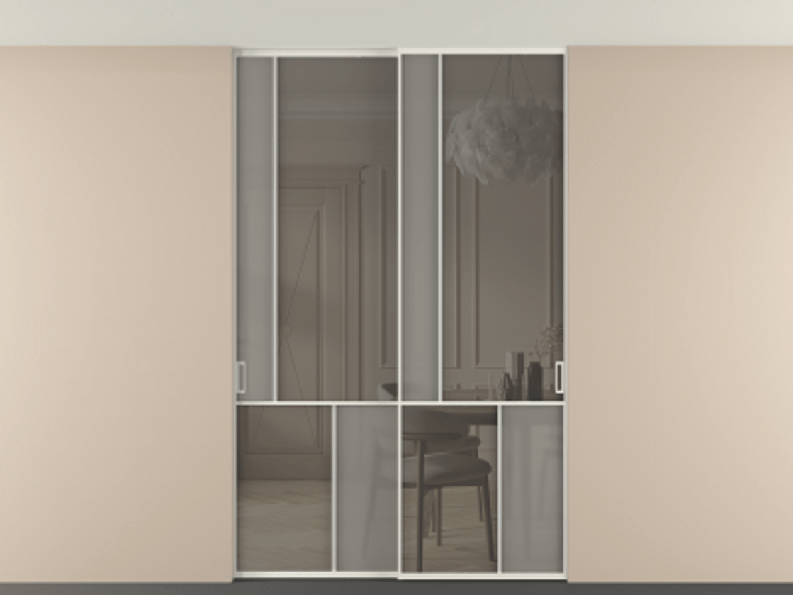 Перегородка Mosaic внутри проема двустворчатая в потолок #VENDORCODE# #FURNISH# #GLASS# Цена #PRICE# #CURRENCY# | Volhovec