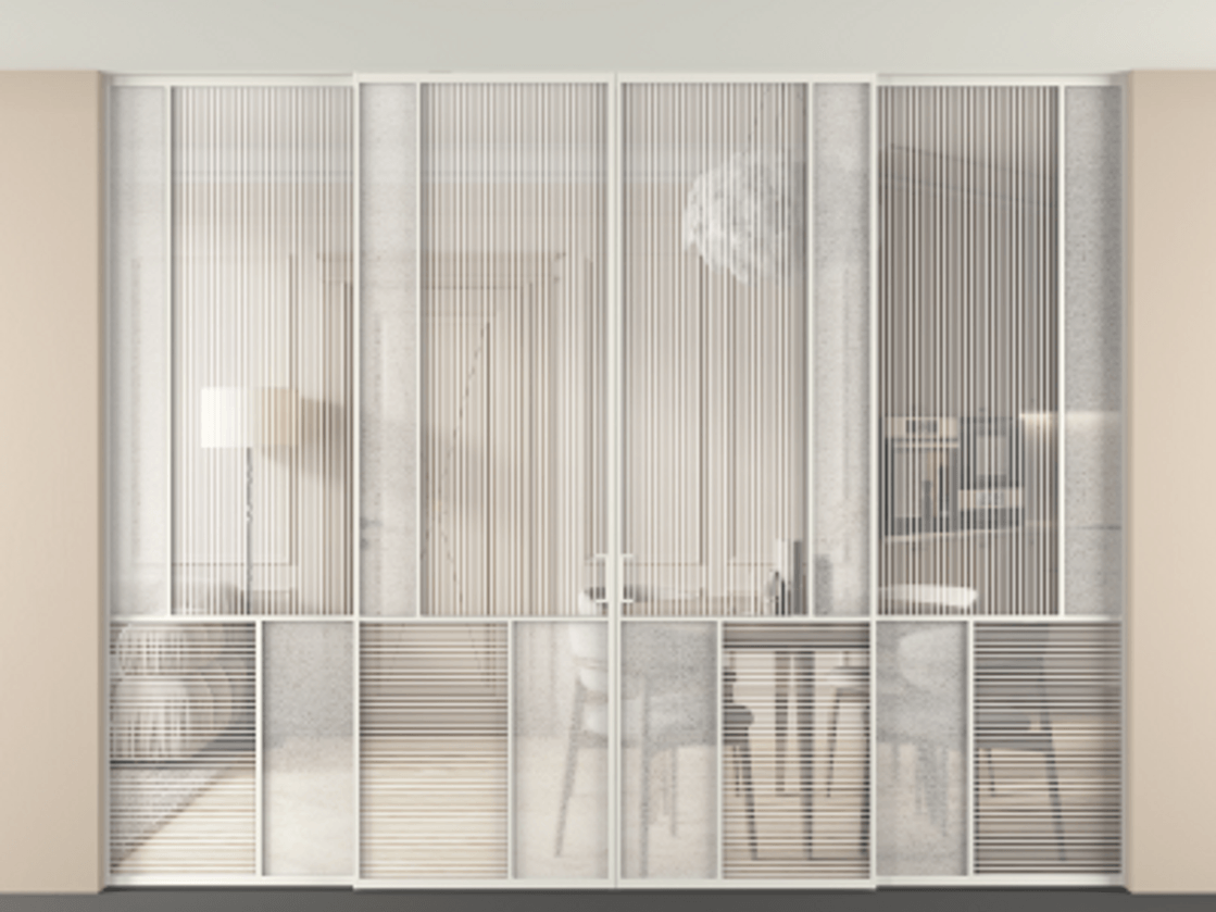 Перегородка Mosaic внутри проема четырёхстворчатая в потолок #VENDORCODE# #FURNISH# #GLASS# Цена #PRICE#  | Volhovec