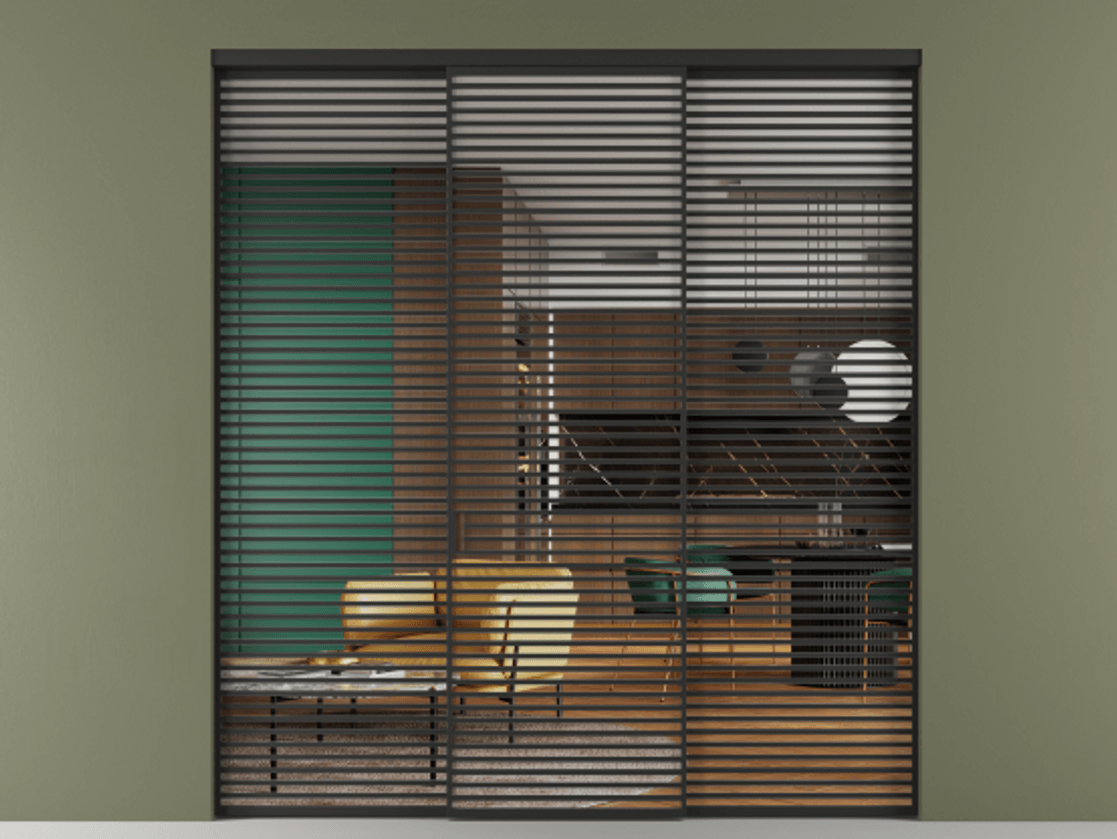 Перегородка Formato внутри проема трёхстворчатая #VENDORCODE# #FURNISH# #GLASS# Цена #PRICE#  | Volhovec