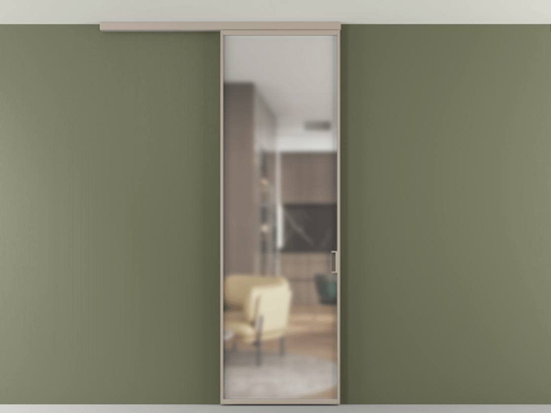 Перегородка Formato вдоль стены на потолок одностворчатая #VENDORCODE# #FURNISH# #GLASS# Цена #PRICE# #CURRENCY# | Volhovec
