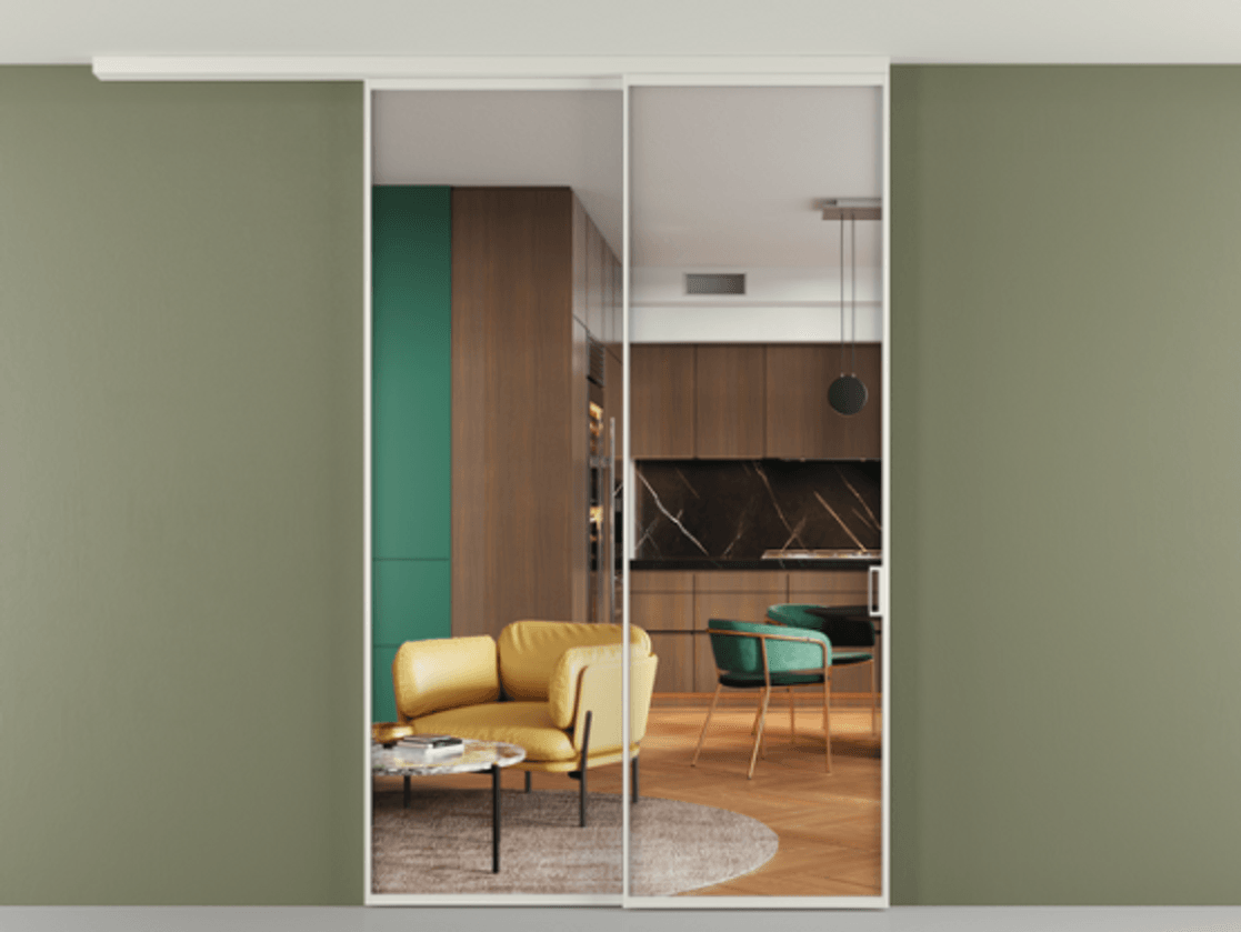 Перегородка Formato вдоль стены на потолок телескопик синхро 2 #VENDORCODE# #FURNISH# #GLASS# Цена #PRICE# #CURRENCY# | Volhovec