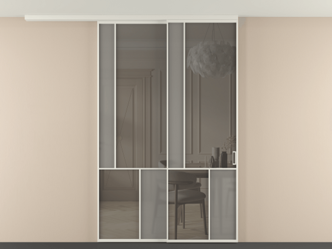 Перегородка Mosaic вдоль стены телескопик синхро-2 #VENDORCODE# #FURNISH# #GLASS# Цена #PRICE# #CURRENCY# | Volhovec