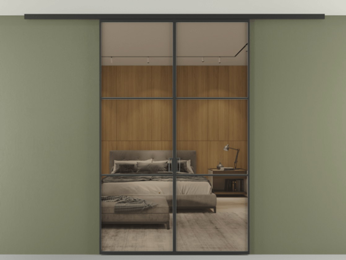 Перегородка Formato вдоль стены на потолок двустворчатая #VENDORCODE# #FURNISH# #GLASS# Цена #PRICE# #CURRENCY# | Volhovec