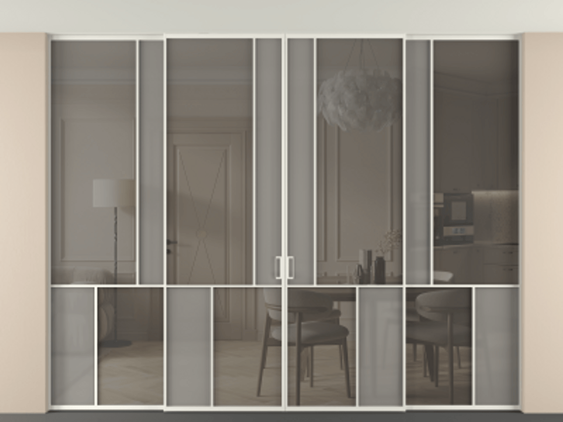 Перегородка Mosaic внутри проема четырёхстворчатая в потолок #VENDORCODE# #FURNISH# #GLASS# Цена #PRICE#  | Volhovec