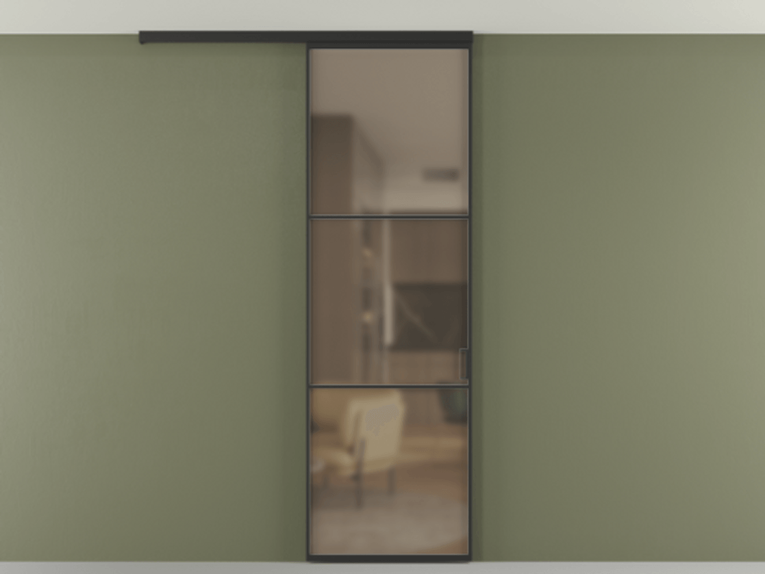 Перегородка Formato вдоль стены на потолок одностворчатая #VENDORCODE# #FURNISH# #GLASS# Цена #PRICE#  | Volhovec