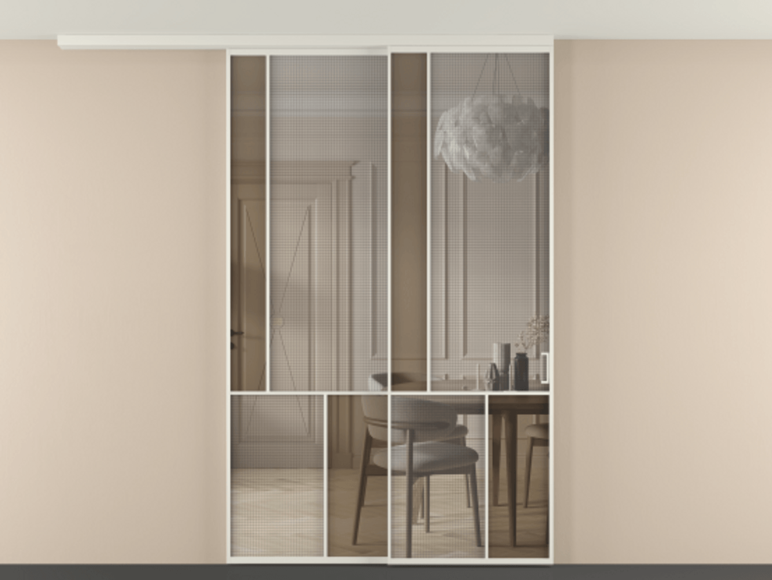 Перегородка Mosaic вдоль стены телескопик синхро-2 #VENDORCODE# #FURNISH# #GLASS# Цена #PRICE# #CURRENCY# | Volhovec