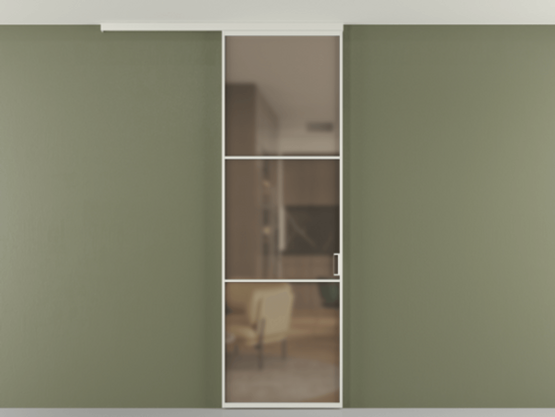 Перегородка Formato вдоль стены на потолок одностворчатая #VENDORCODE# #FURNISH# #GLASS# Цена #PRICE# #CURRENCY# | Volhovec