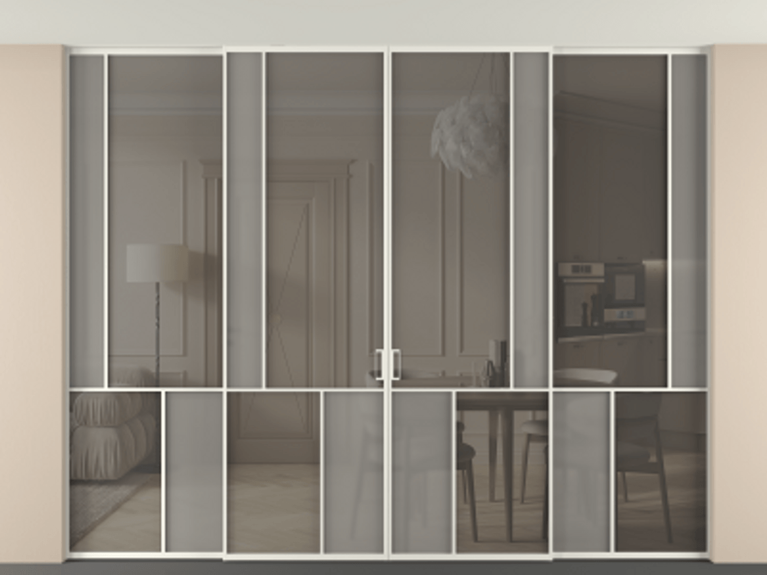 Перегородка Mosaic внутри проема четырёхстворчатая в потолок #VENDORCODE# #FURNISH# #GLASS# Цена #PRICE# #CURRENCY# | Volhovec