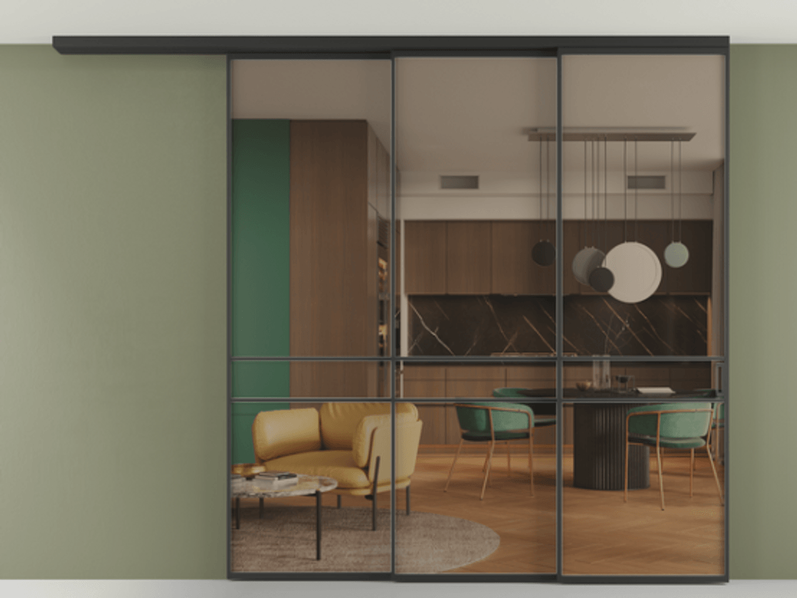 Перегородка Formato вдоль стены на потолок телескопик синхро 3 #VENDORCODE# #FURNISH# #GLASS# Цена #PRICE# #CURRENCY# | Volhovec