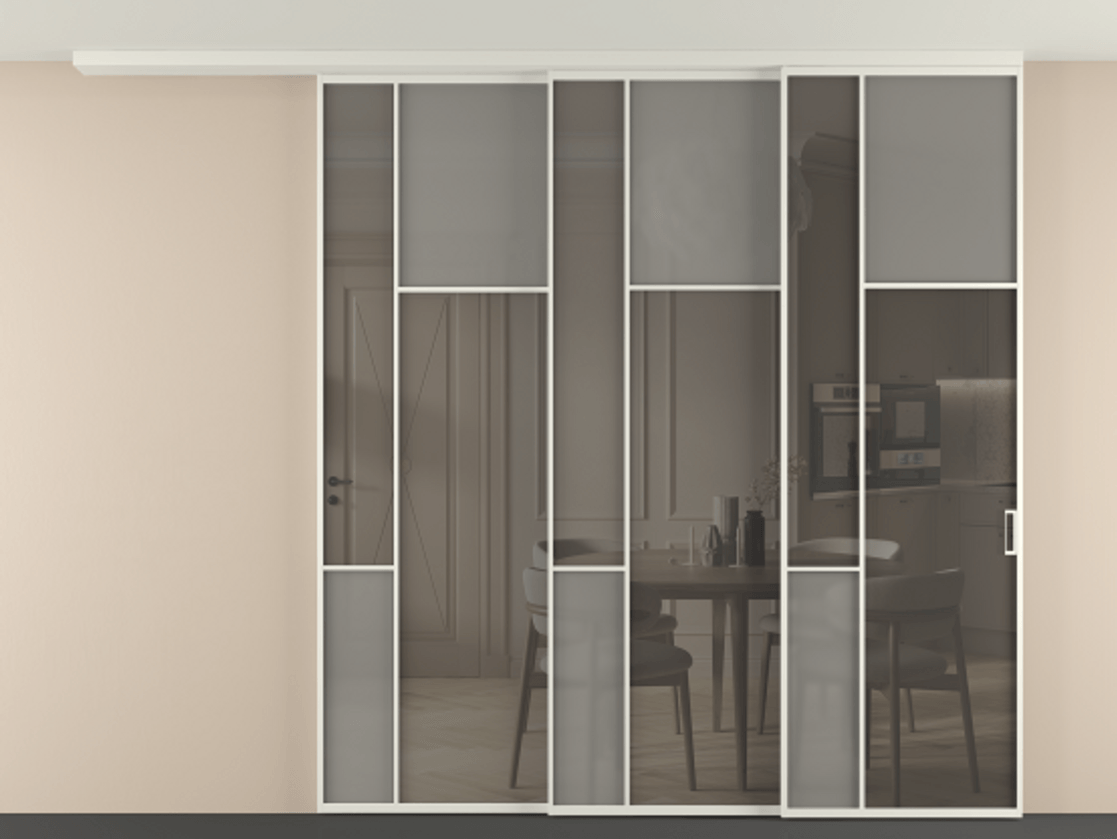Перегородка Mosaic вдоль стены телескопик синхро-3 #VENDORCODE# #FURNISH# #GLASS# Цена #PRICE# #CURRENCY# | Volhovec