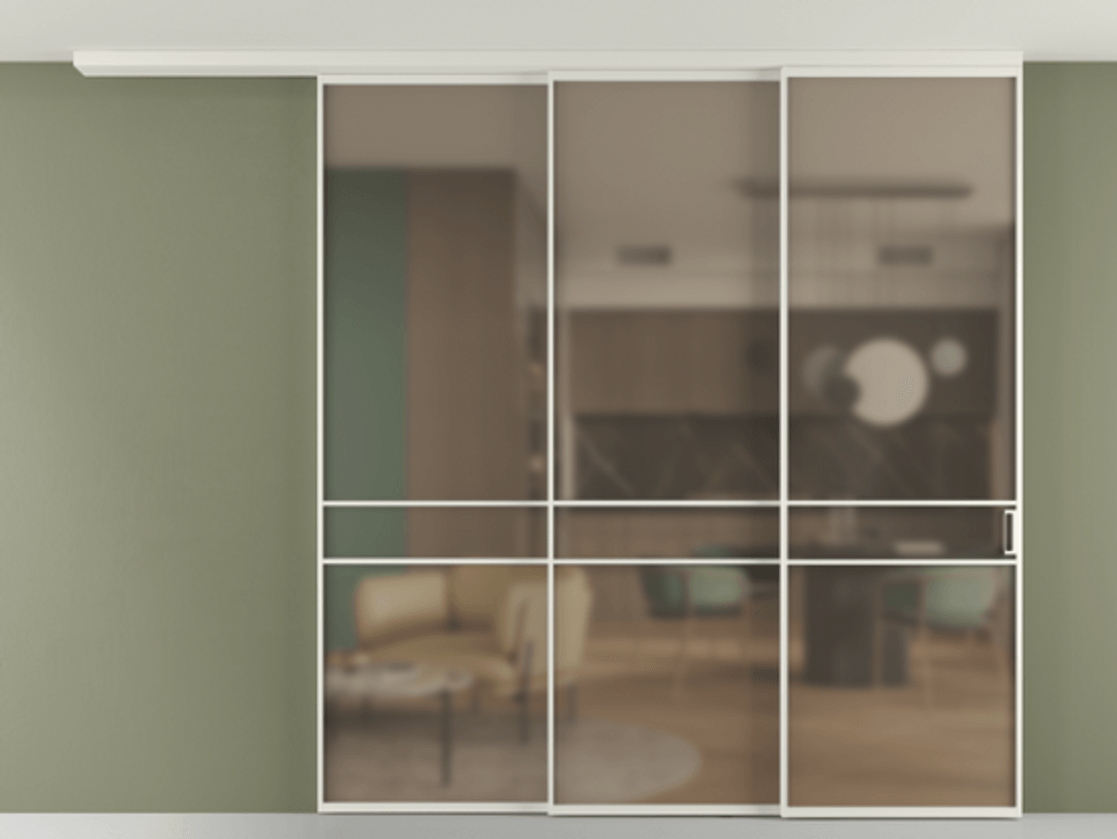 Перегородка Formato вдоль стены на потолок телескопик синхро 3 #VENDORCODE# #FURNISH# #GLASS# Цена #PRICE#  | Volhovec
