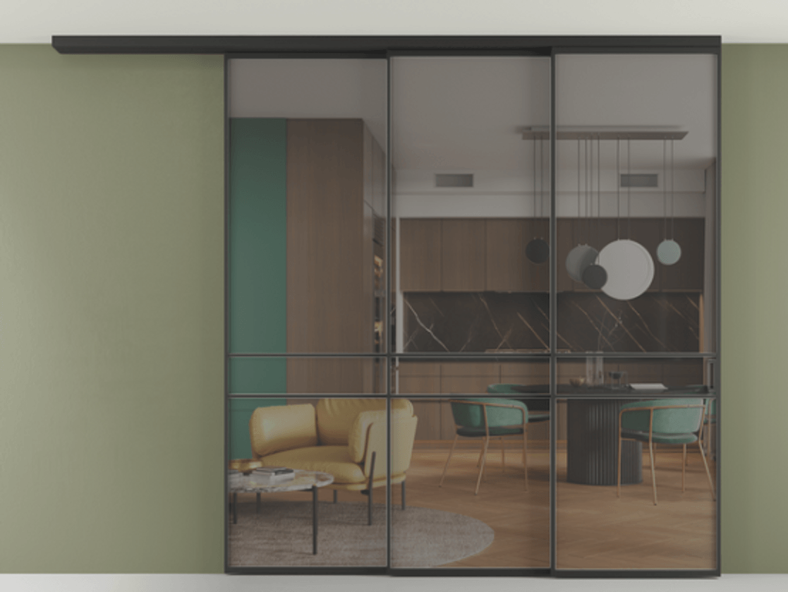 Перегородка Formato вдоль стены на потолок телескопик синхро 3 #VENDORCODE# #FURNISH# #GLASS# Цена #PRICE# #CURRENCY# | Volhovec