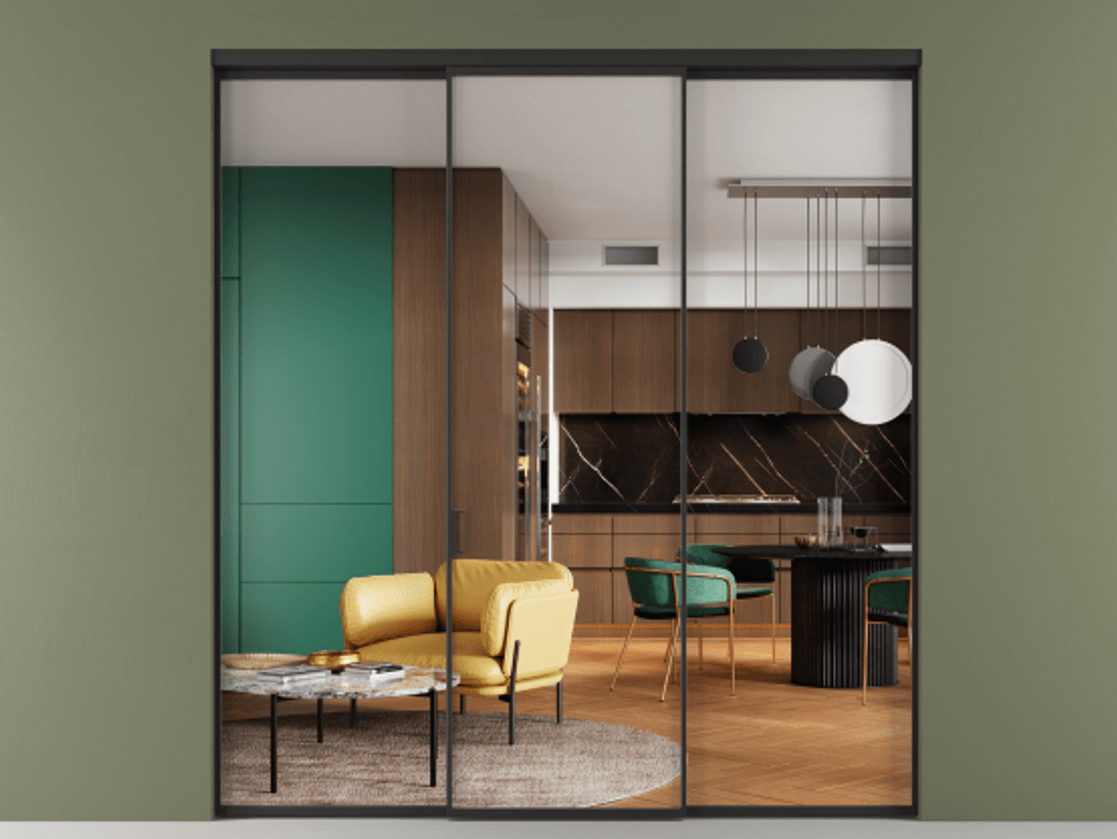 Перегородка Formato внутри проема трёхстворчатая #VENDORCODE# #FURNISH# #GLASS# Цена #PRICE# #CURRENCY# | Volhovec