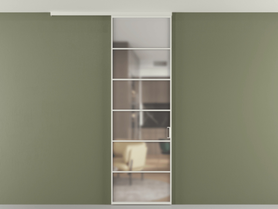 Перегородка Formato вдоль стены на потолок одностворчатая #VENDORCODE# #FURNISH# #GLASS# Цена #PRICE#  | Volhovec