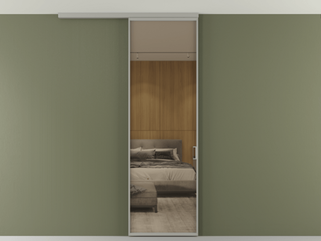 Перегородка Formato вдоль стены на потолок одностворчатая #VENDORCODE# #FURNISH# #GLASS# Цена #PRICE# #CURRENCY# | Volhovec