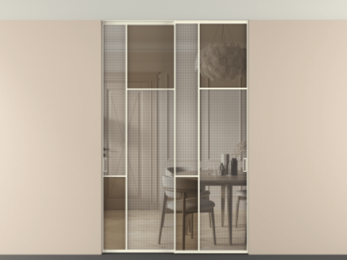 Перегородка Mosaic внутри проема двустворчатая в потолок #VENDORCODE# #FURNISH# #GLASS# Цена #PRICE# #CURRENCY# | Volhovec
