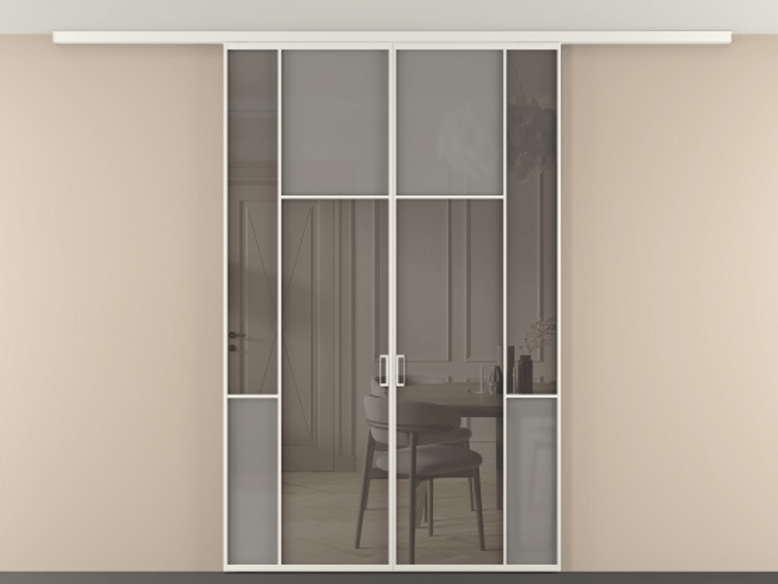 Перегородка Mosaic вдоль стены на потолок двустворчатая #VENDORCODE# #FURNISH# #GLASS# Цена #PRICE# #CURRENCY# | Volhovec