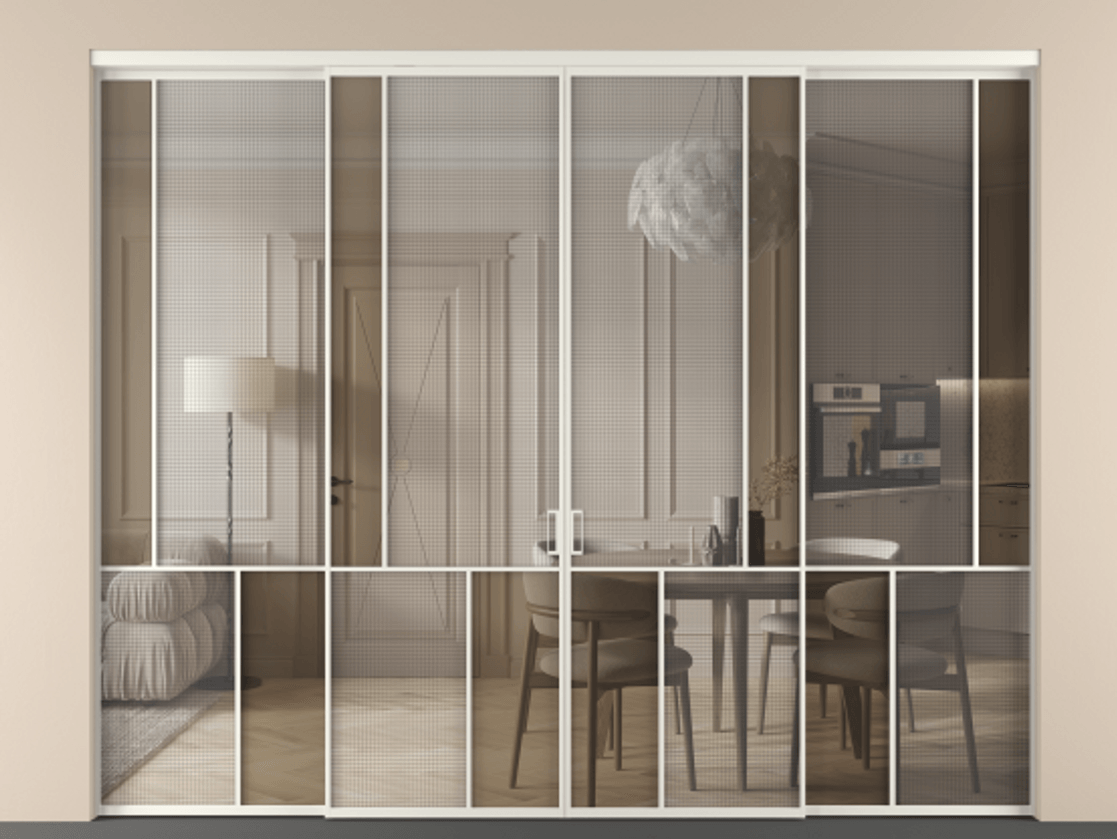 Перегородка Mosaic внутри проема четырёхстворчатая #VENDORCODE# #FURNISH# #GLASS# Цена #PRICE# #CURRENCY# | Volhovec