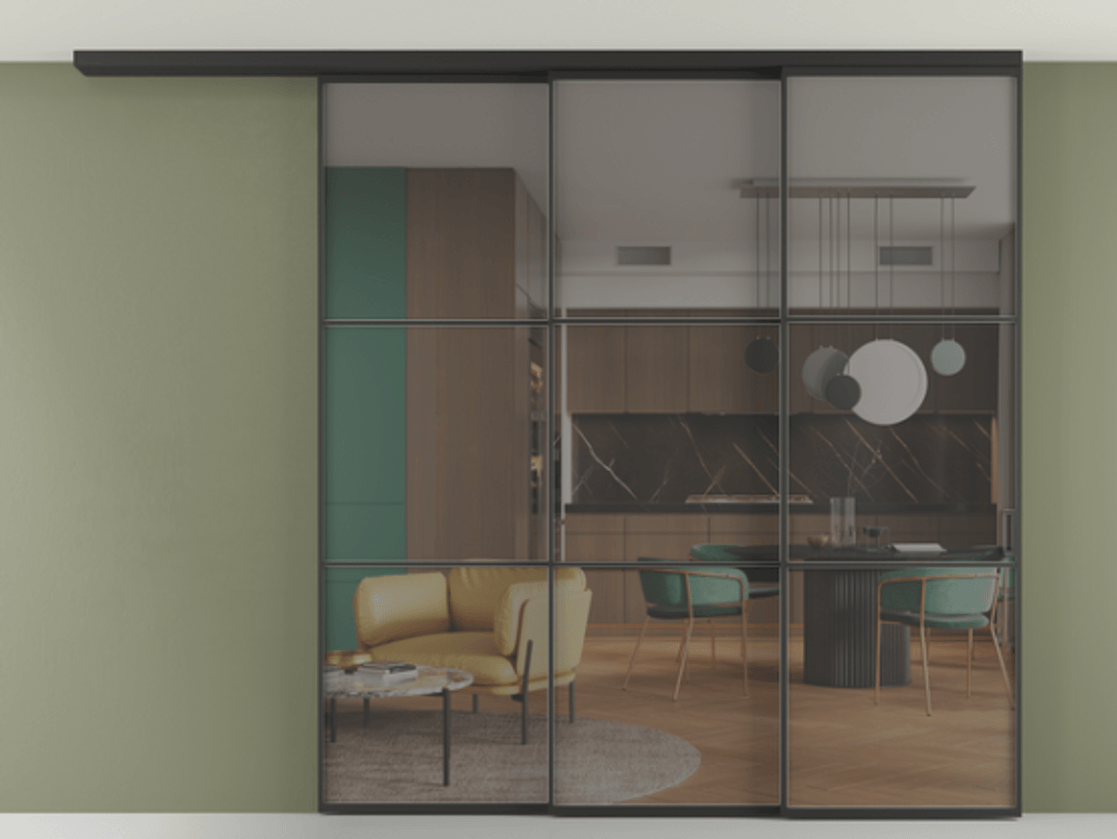 Перегородка Formato вдоль стены на потолок телескопик синхро 3 #VENDORCODE# #FURNISH# #GLASS# Цена #PRICE# #CURRENCY# | Volhovec