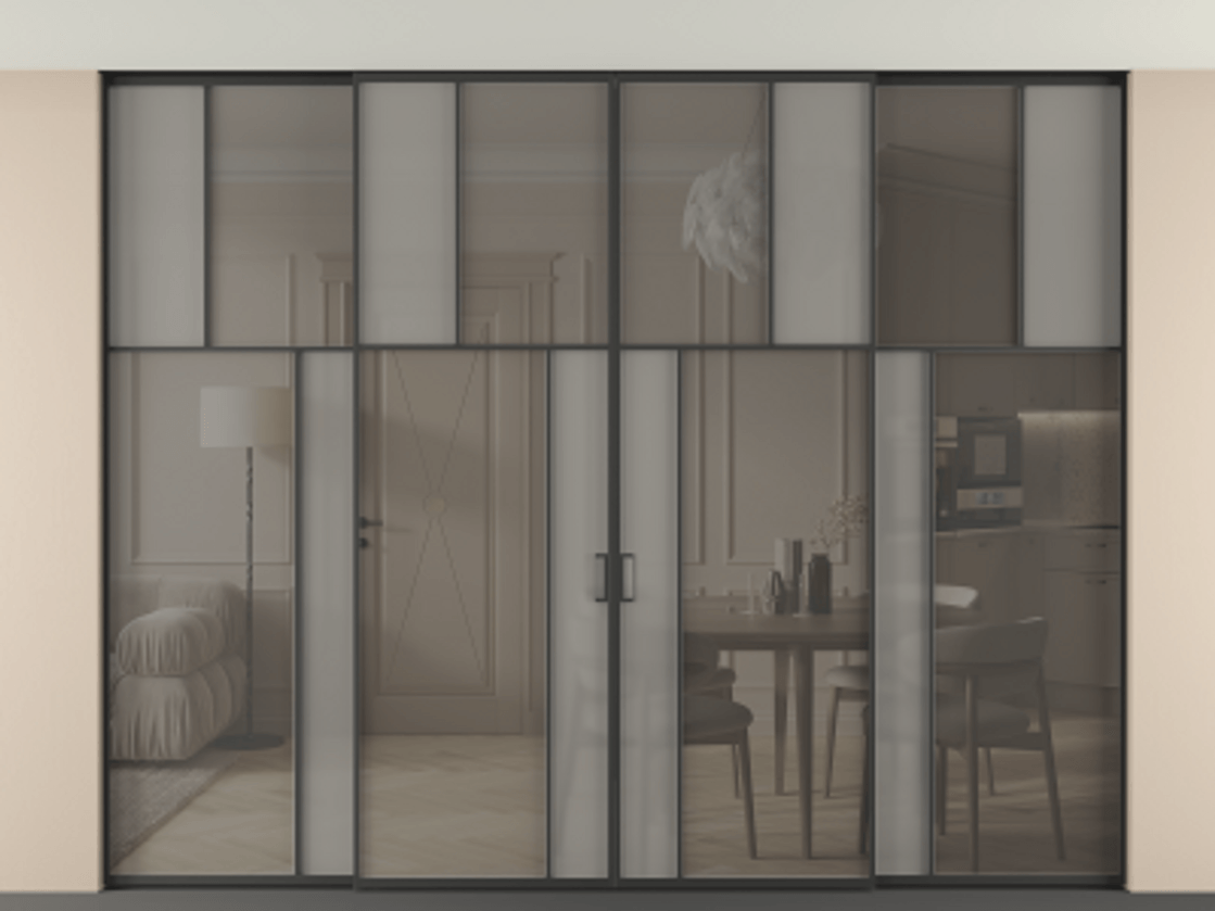 Перегородка Mosaic внутри проема четырёхстворчатая в потолок #VENDORCODE# #FURNISH# #GLASS# Цена #PRICE# #CURRENCY# | Volhovec