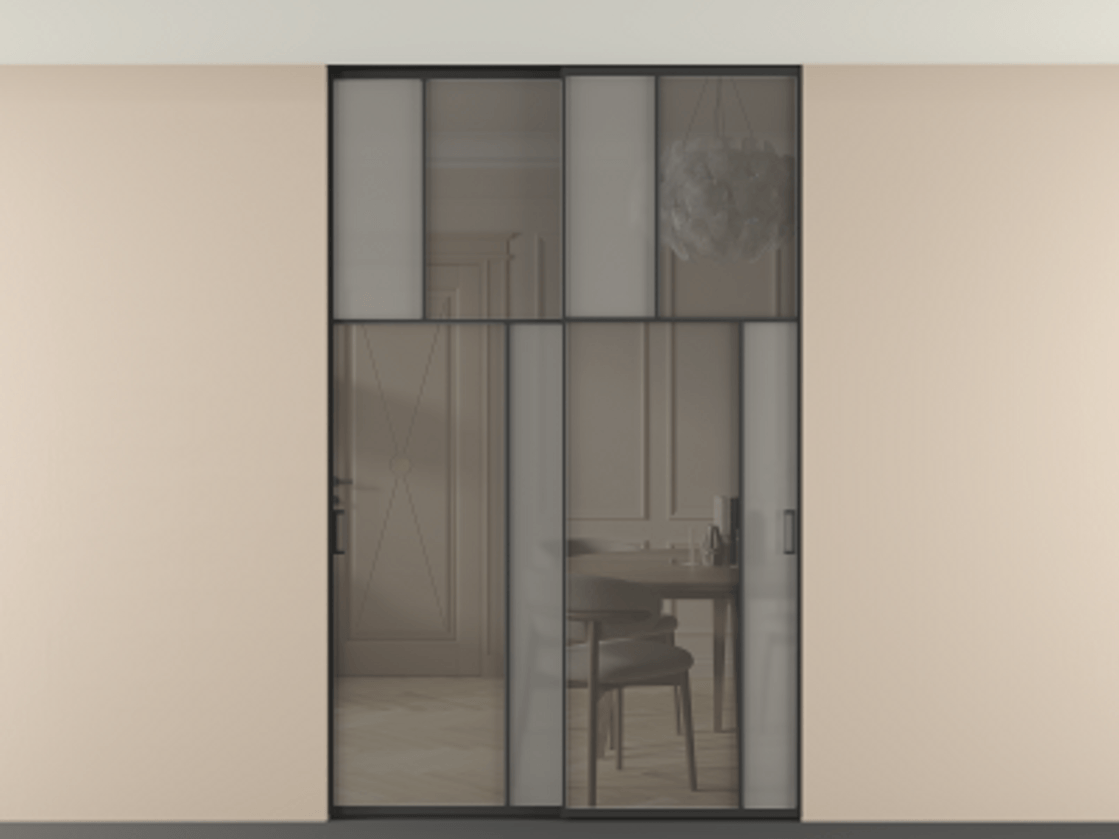 Перегородка Mosaic внутри проема двустворчатая в потолок #VENDORCODE# #FURNISH# #GLASS# Цена #PRICE# #CURRENCY# | Volhovec