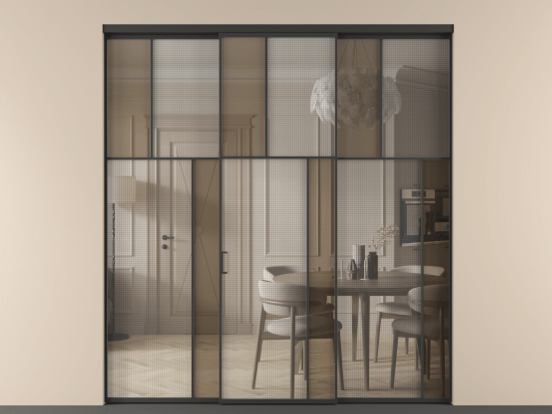 Перегородка Mosaic внутри проема трёхстворчатая #VENDORCODE# #FURNISH# #GLASS# Цена #PRICE# #CURRENCY# | Volhovec
