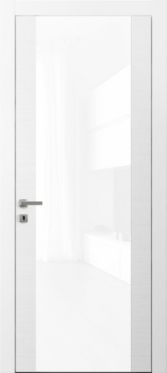 Дверь межкомнатная 4039 ТБЛ Лакобель Белый. Цвет Таеда белый. Материал Таеда эмаль. Коллекция Avant. Картинка.